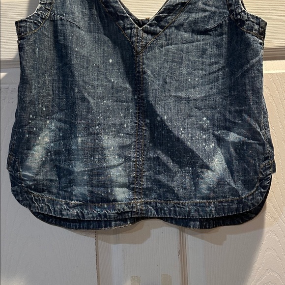 Anthropologie Pilcro Denim Tie Strap Swing Tank Top 4 Button Back Boho - Picture 6 of 9